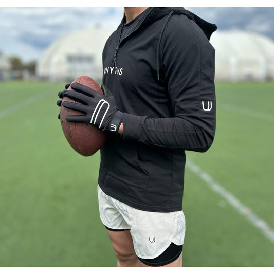 View of Football Player wearing the UNYT-US Anytime Compression Lined Shorts