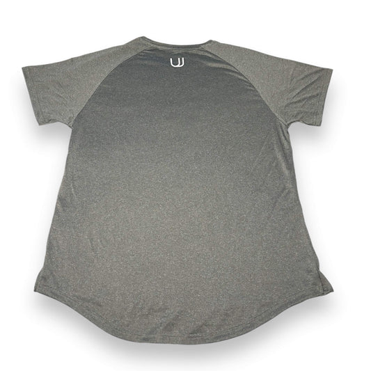 Back of the UNYT-US Grey Performance Tee Shirt. 