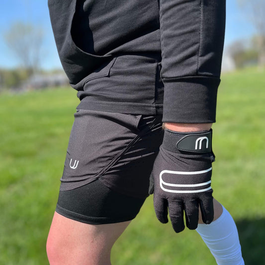 View of Football Wide Receiver wearing the UNYT-US Anytime Compression Lined Shorts